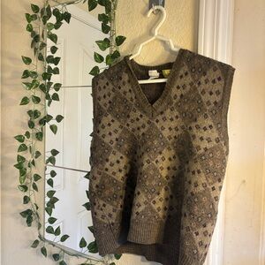 Brown and Purple Knit Vest